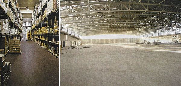 Lagerhalle mit Industrieboden Planphalt